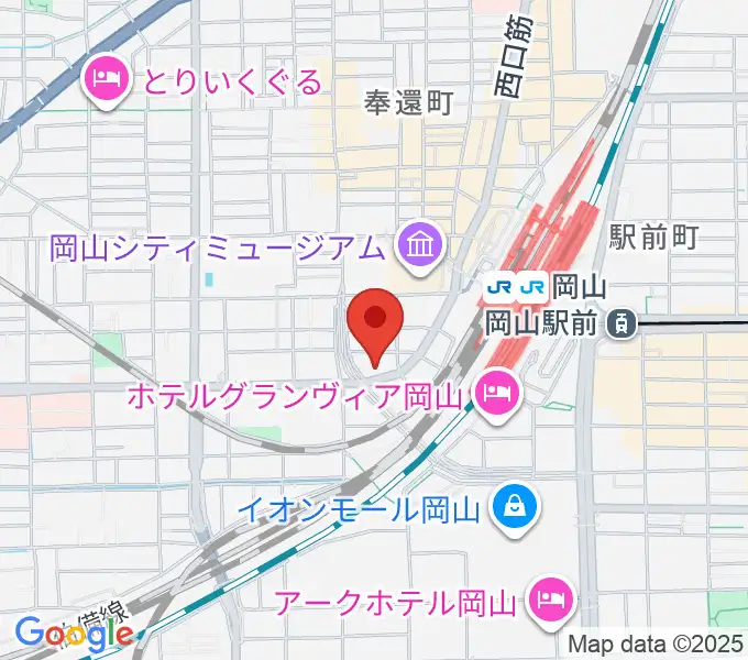 山陽こだま楽器 岡山西口店の地図