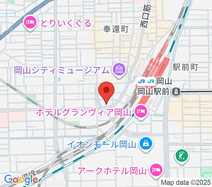 山陽こだま楽器 岡山西口店の地図