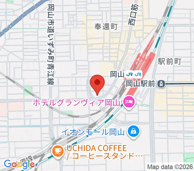 山陽こだま楽器 岡山西口店の地図