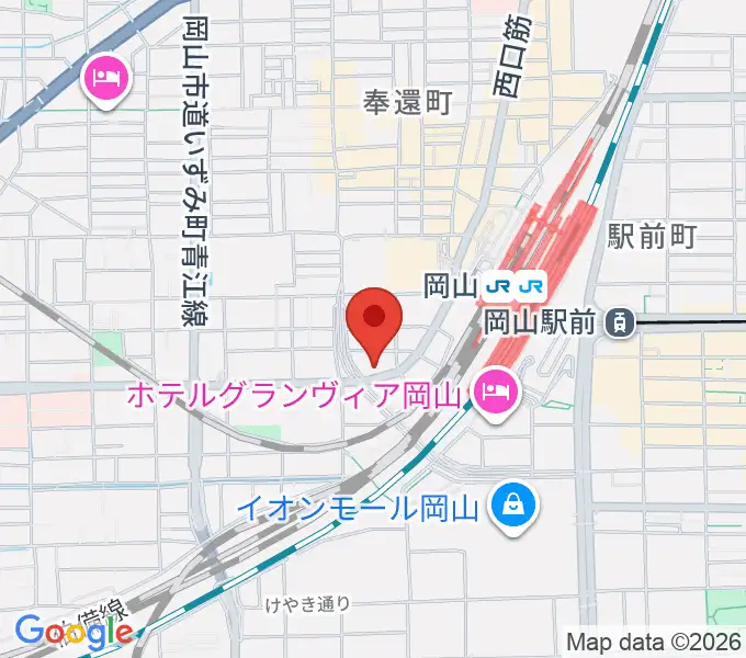 山陽こだま楽器 岡山西口店の地図