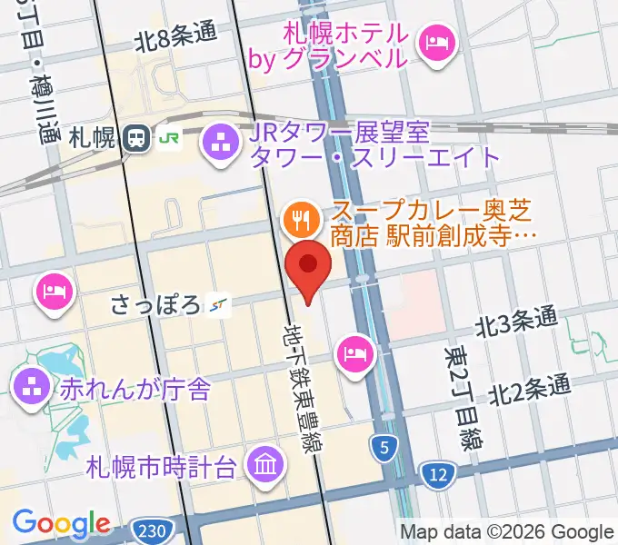 シャコンヌ札幌店の地図
