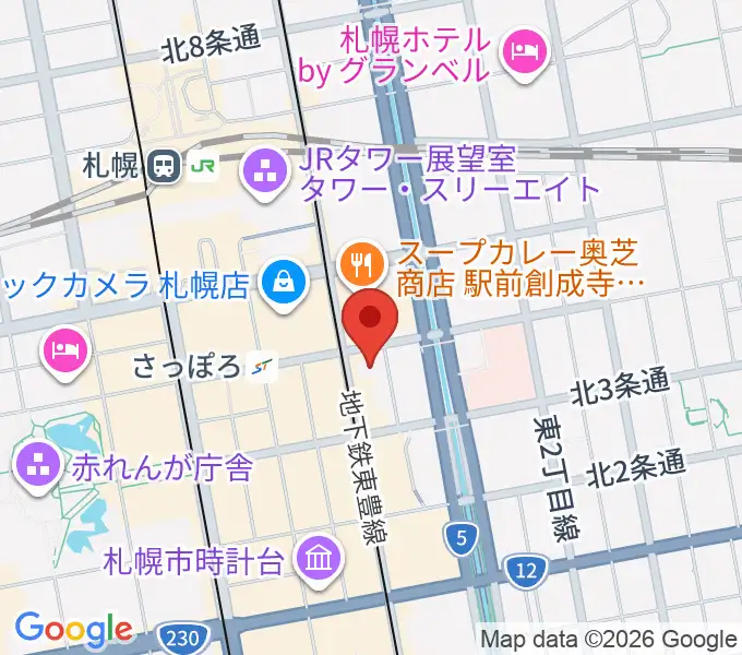 シャコンヌ札幌店の地図