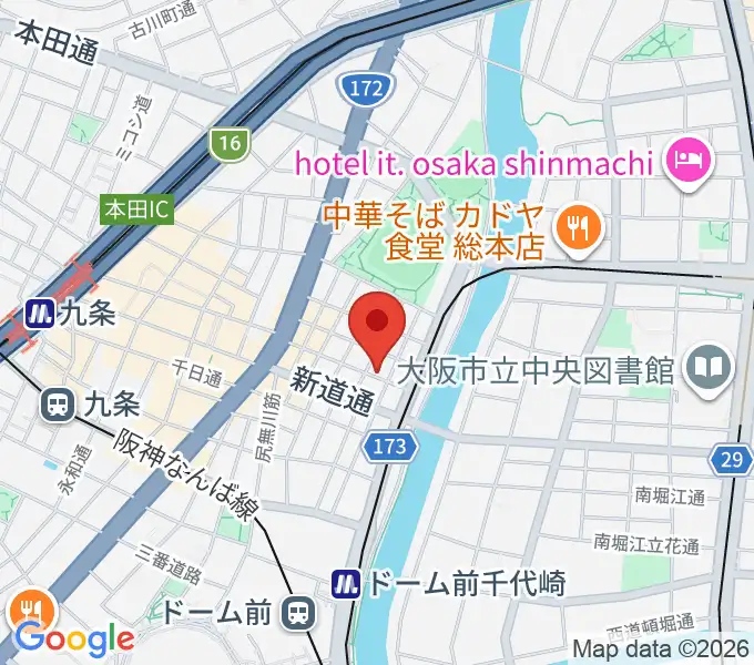 MUSIC OFFICE ギターショップの地図