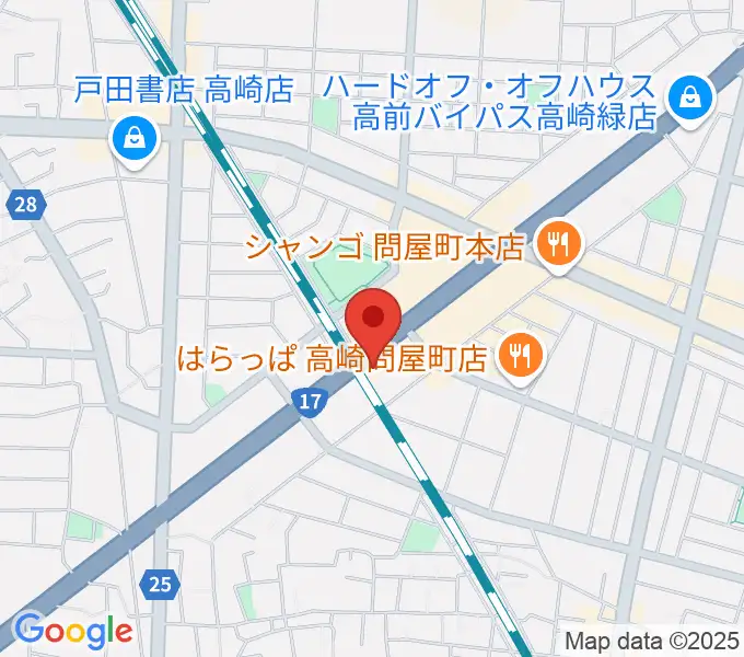 ピアノプラザ群馬 高崎本店の地図