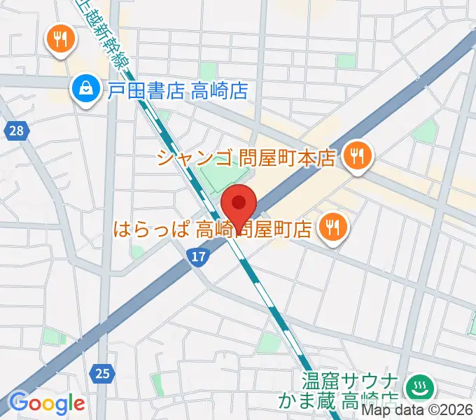 ピアノプラザ群馬 高崎本店の地図