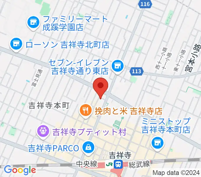 ピアノスタジオノア 吉祥寺店の地図