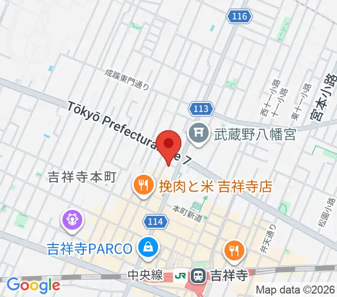 ピアノスタジオノア 吉祥寺店の地図