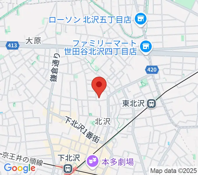 下北沢ハーフムーンホールの地図