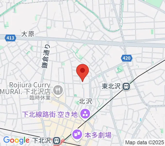 下北沢ハーフムーンホールの地図