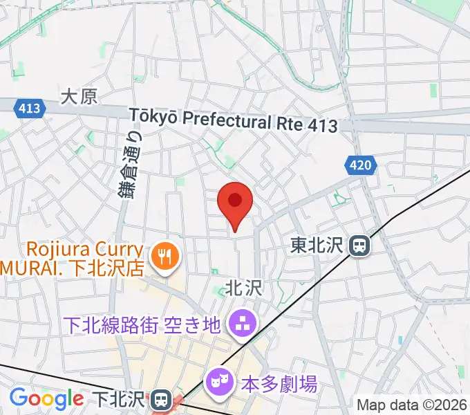 下北沢ハーフムーンホールの地図