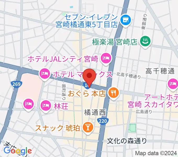 カワイ宮崎ショップの地図