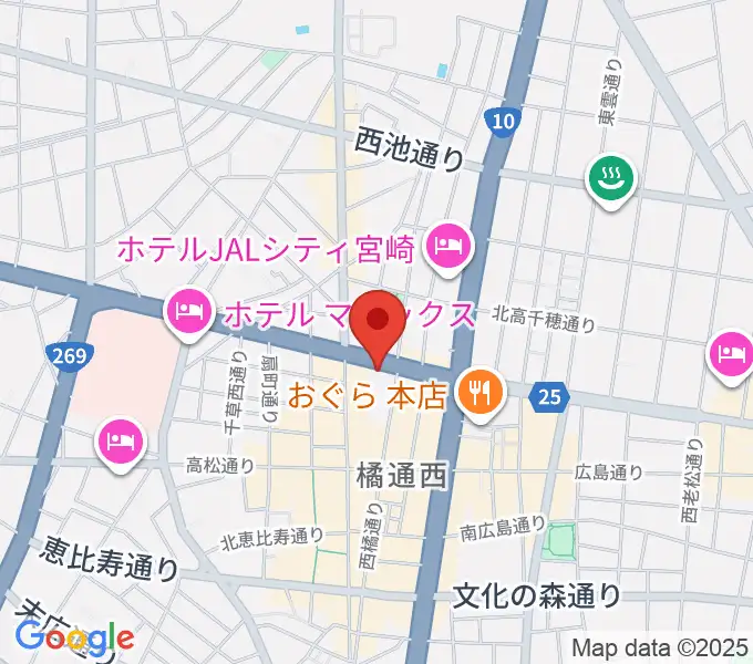 カワイ宮崎ショップの地図
