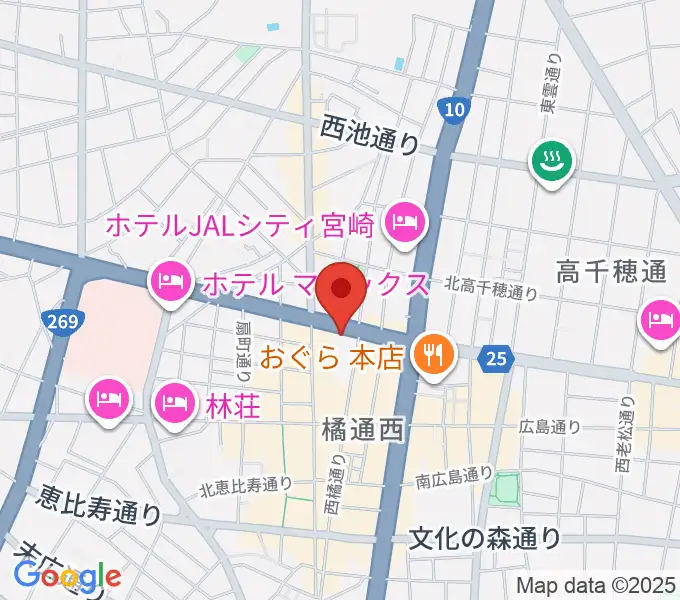 カワイ宮崎ショップの地図