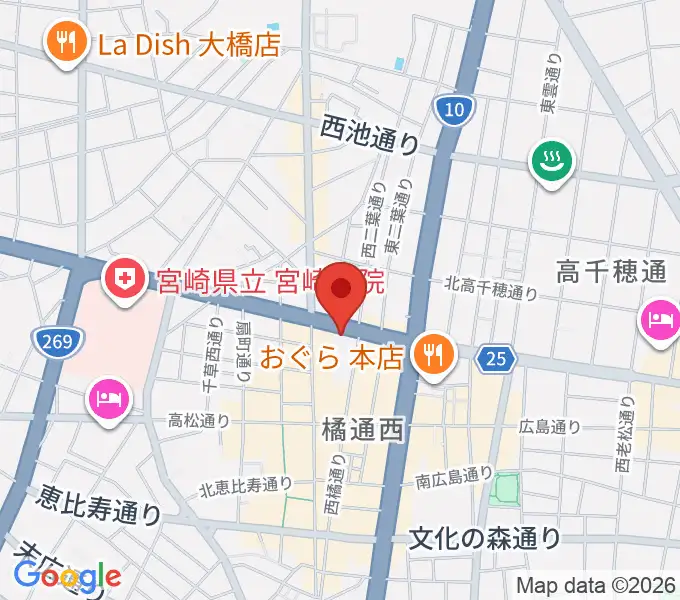 カワイ宮崎ショップの地図