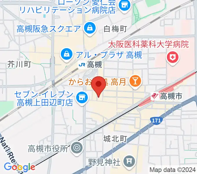 JEUGIA 高槻店の地図