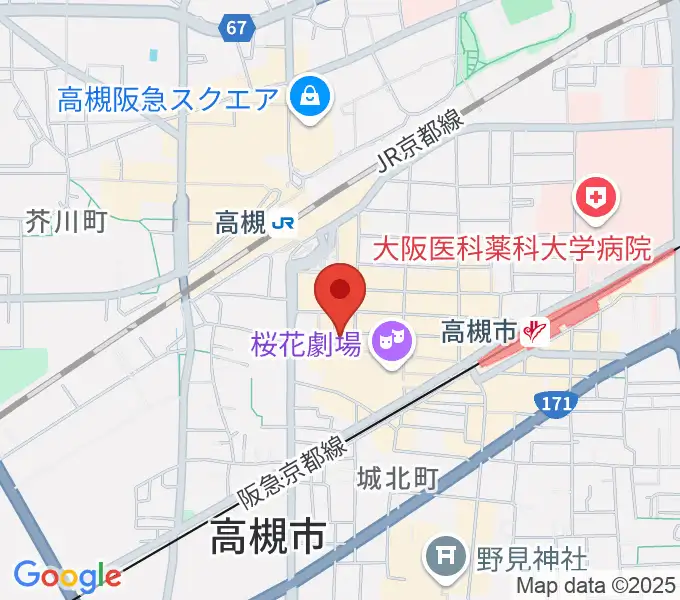 JEUGIA 高槻店の地図
