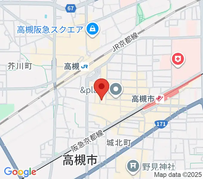 JEUGIA 高槻店の地図