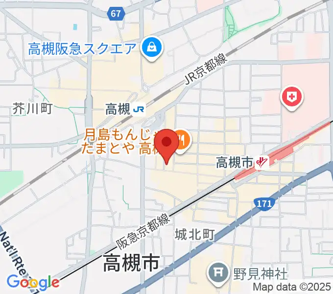 JEUGIA 高槻店の地図