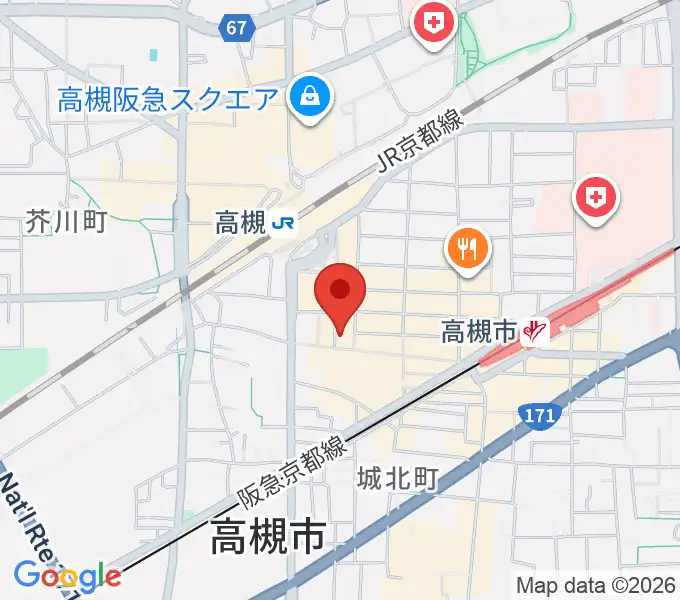 JEUGIA 高槻店の地図