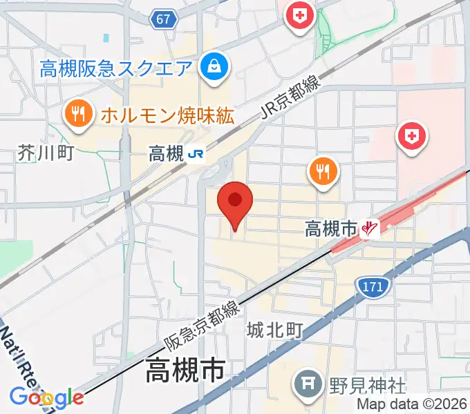 JEUGIA 高槻店の地図