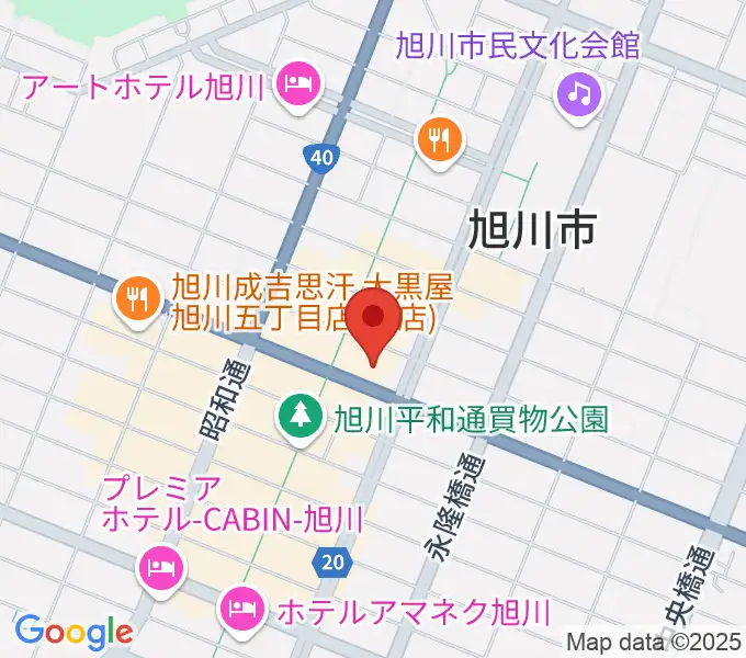 ヤマハミュージック 旭川店の地図