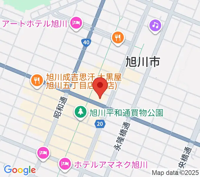 ヤマハミュージック 旭川店の地図