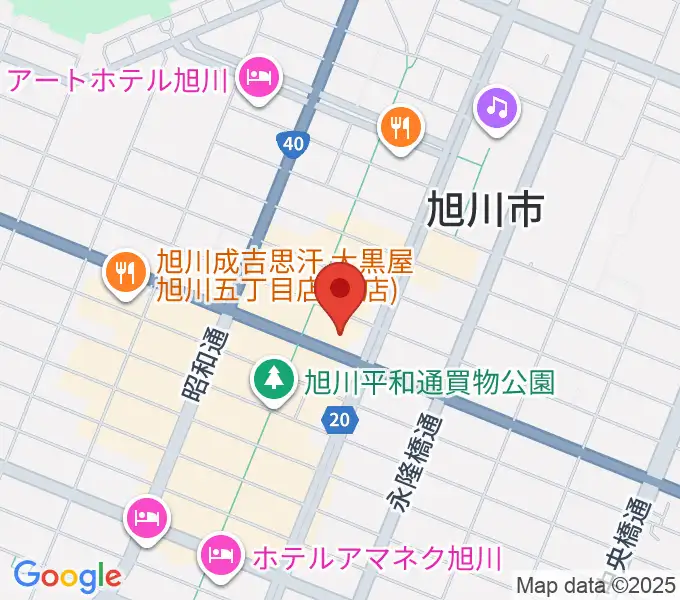 ヤマハミュージック 旭川店の地図