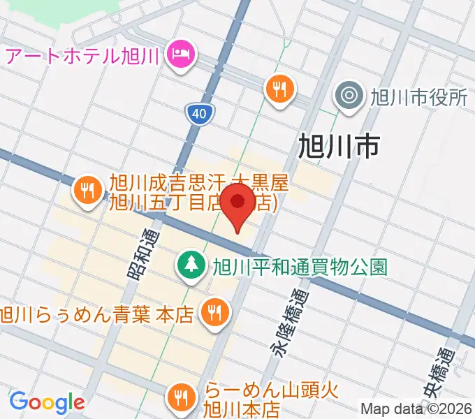 ヤマハミュージック 旭川店の地図