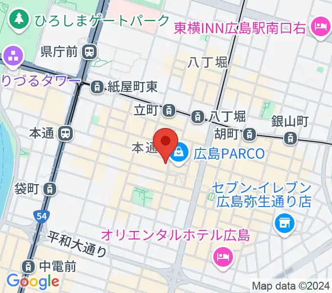 遠藤管楽器店の地図