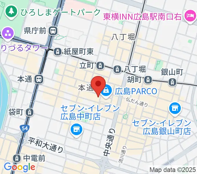 遠藤管楽器店の地図