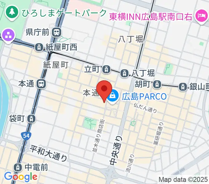 遠藤管楽器店の地図