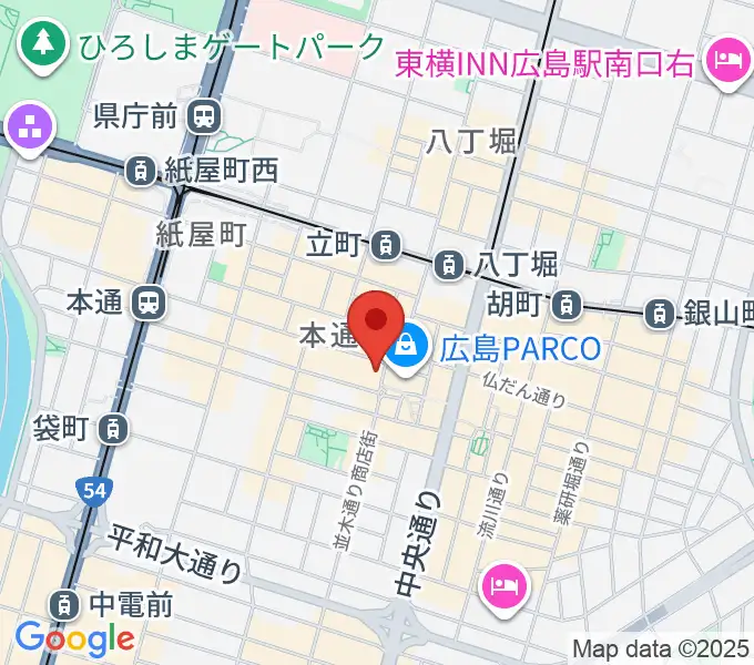遠藤管楽器店の地図
