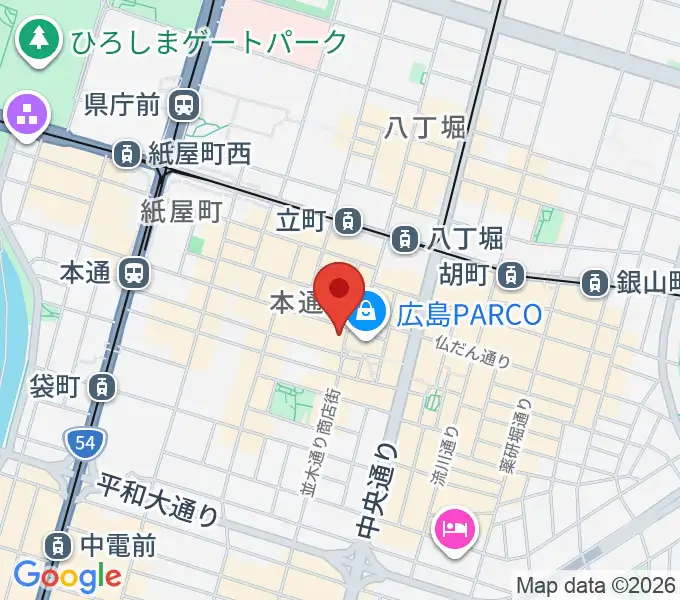 遠藤管楽器店の地図