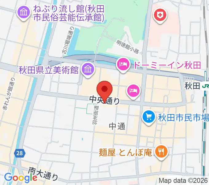 ヤマハミュージック 秋田店の地図