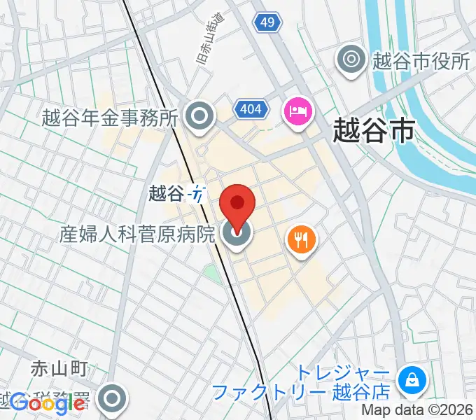 越谷イージーゴーイングスの地図