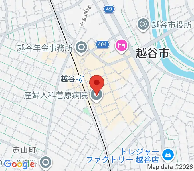 越谷イージーゴーイングスの地図