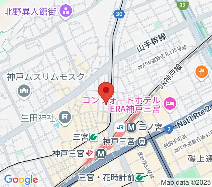 ヤマハミュージック 神戸店の地図