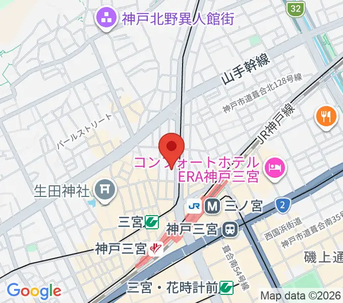 ヤマハミュージック 神戸店の地図