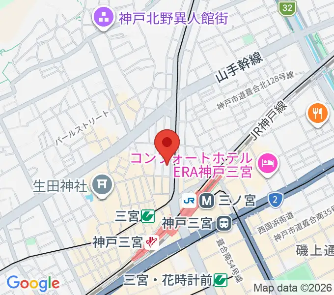 ヤマハミュージック 神戸店の地図