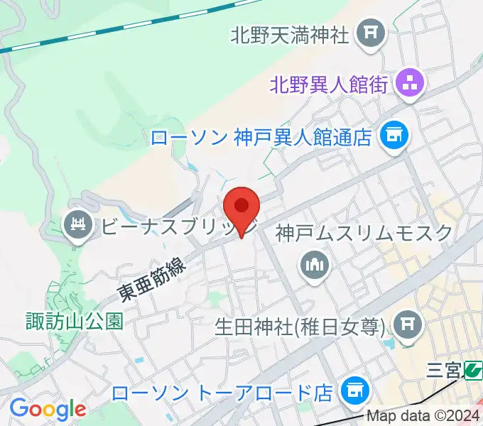 弦楽器とレコードの店プリムローズの地図