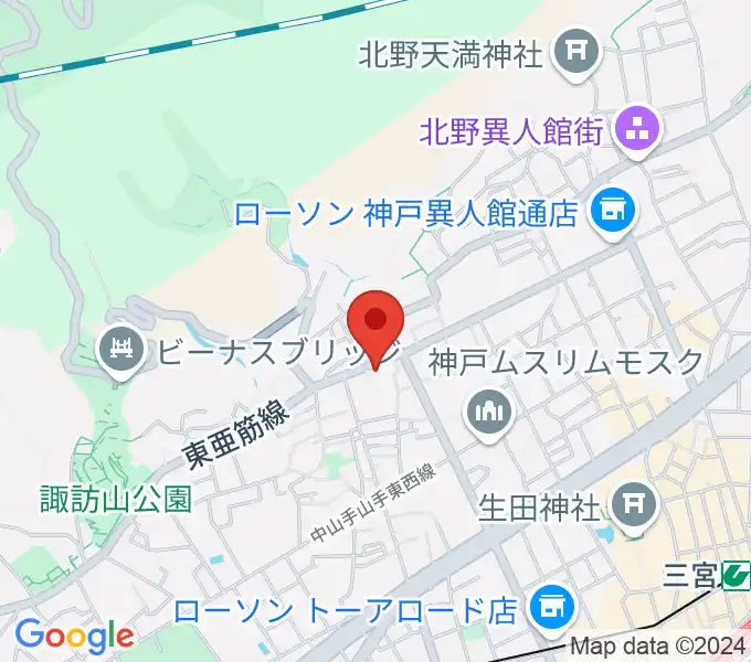 弦楽器とレコードの店プリムローズの地図