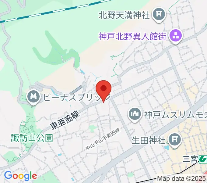 弦楽器とレコードの店プリムローズの地図