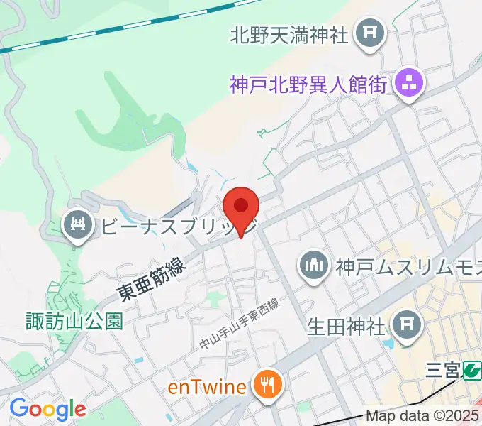 弦楽器とレコードの店プリムローズの地図