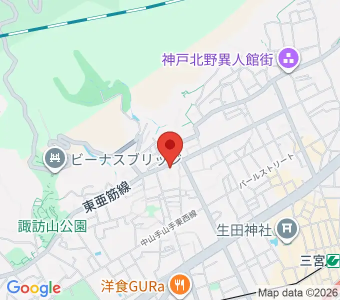 弦楽器とレコードの店プリムローズの地図