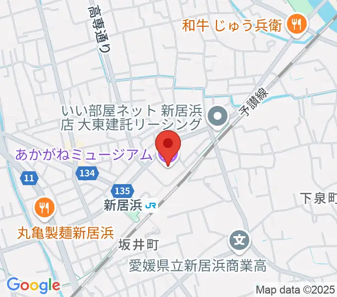 あかがねミュージアムの地図