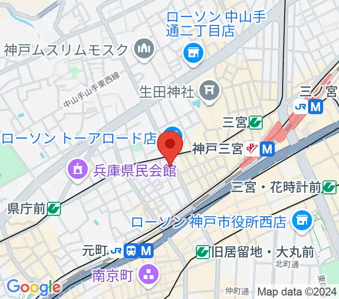 神戸へラバラウンジの地図