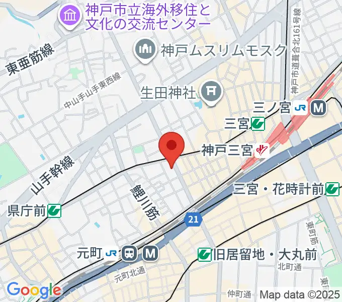 神戸へラバラウンジの地図