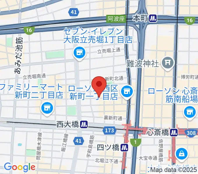 大阪スクールオブミュージック専門学校の地図
