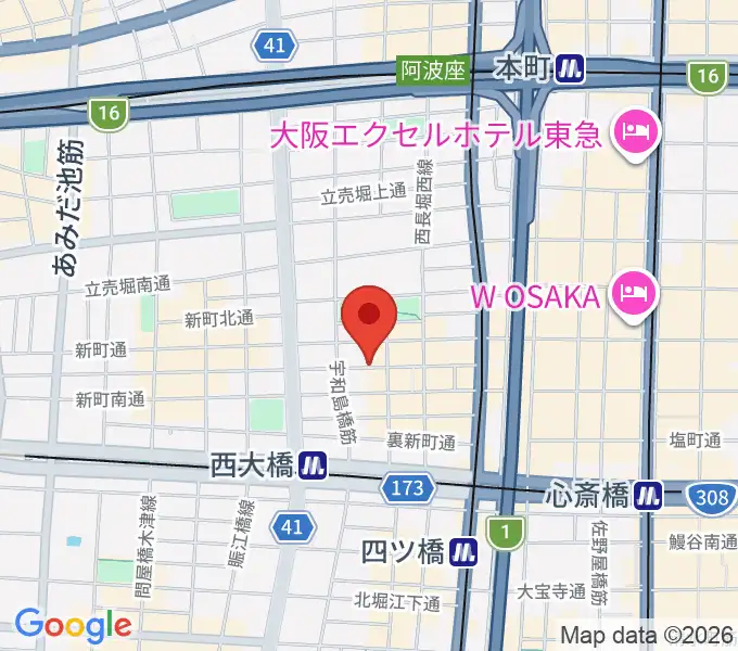 大阪スクールオブミュージック専門学校の地図