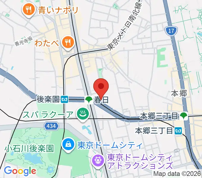 尚美ミュージックカレッジ専門学校の地図